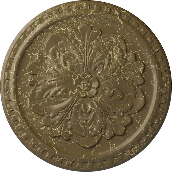 Ekena Millwork Emeryville Ceiling Medallion, Hand-Painted Mississippi Mud Crackle, 16 7/8"OD x 5/8"P CM16ERMMC - main